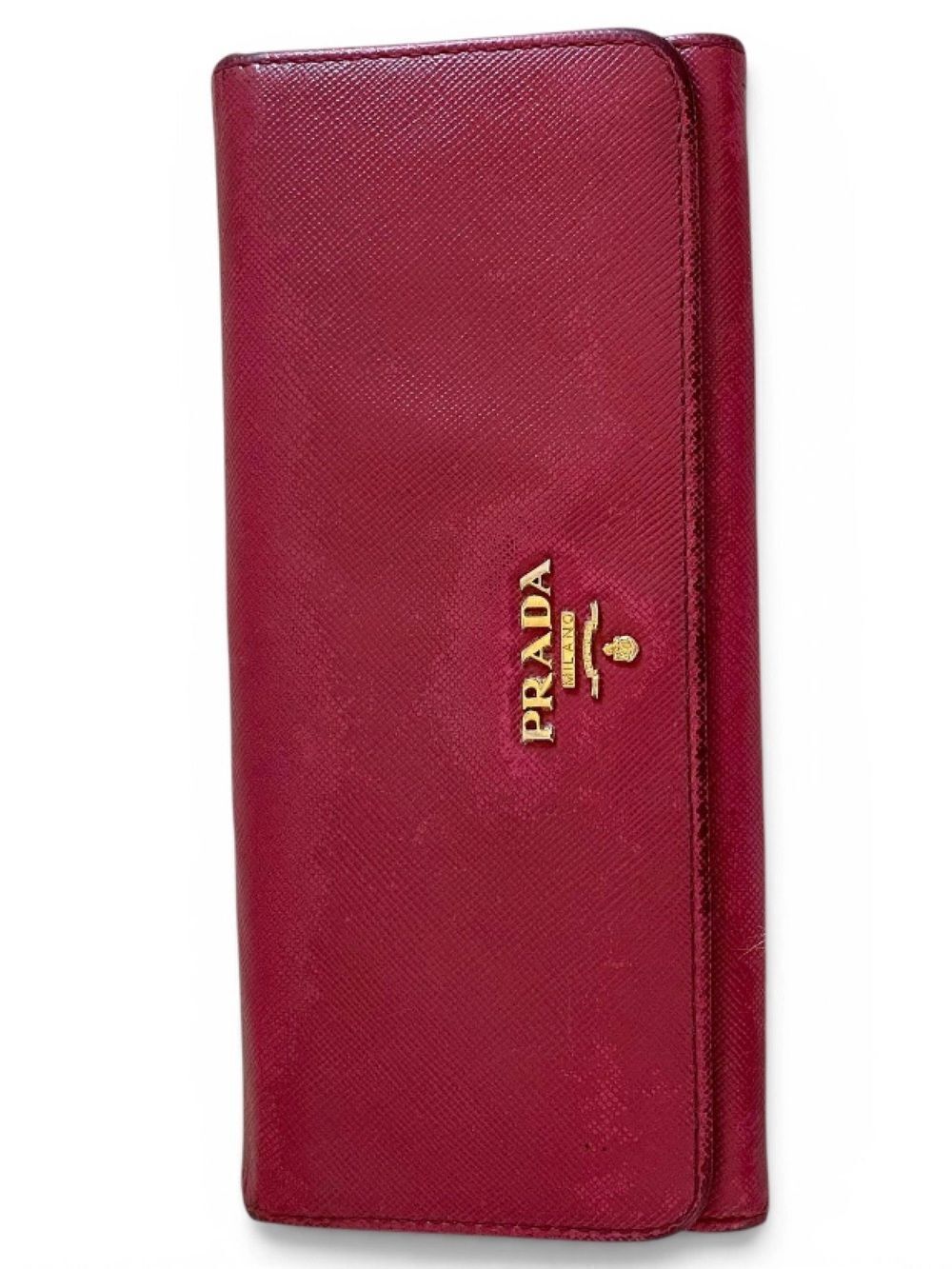 🛍️ Prada Authentic Pink Saffiano Leather Long Wallet/WOC With Dust Cover